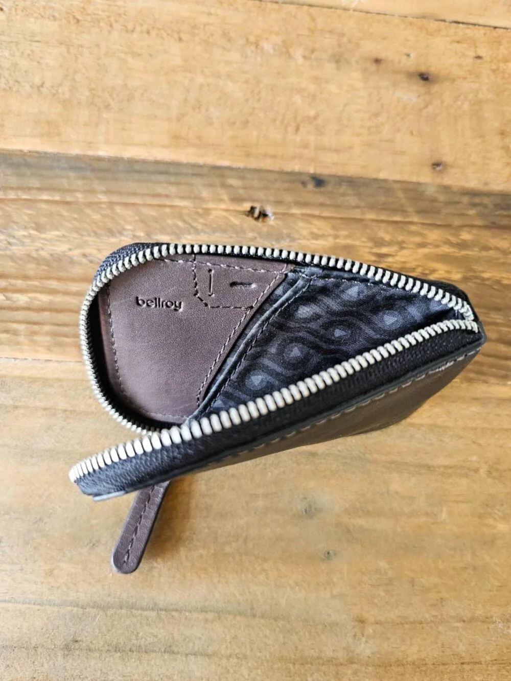 Bellroy Card Pocket Black Leather Zip Wallet Card Holder